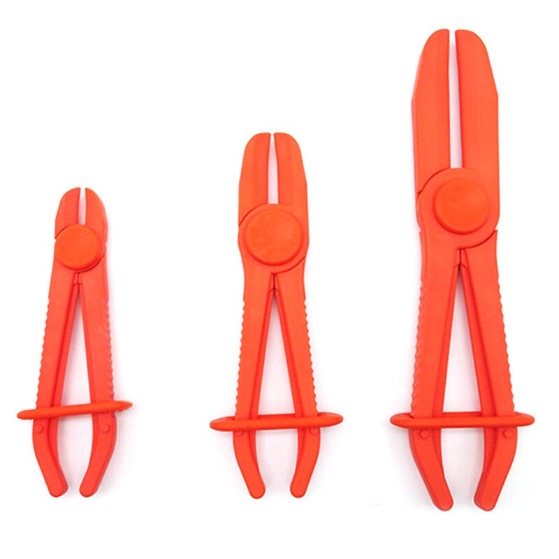 3pcs Brake Fuel Water Line Clamps Nylon Hose Tube Clamp Tool Set Pinch-Off Pliers Kit Red Car Auto Tools Hands Free