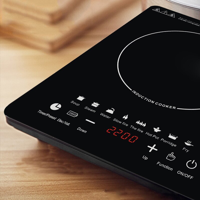 Caldera de inducción eléctrica, placa de cocina inteligente resistente al agua, 110 W, 220V/2200 V