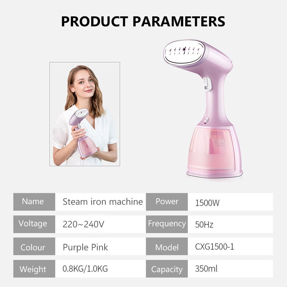 Portable Hand Held Electric Brush Machine Clothes Quick Fabric for Home Travel Cleaner Handheld 1500W Powerful Garment Steamer