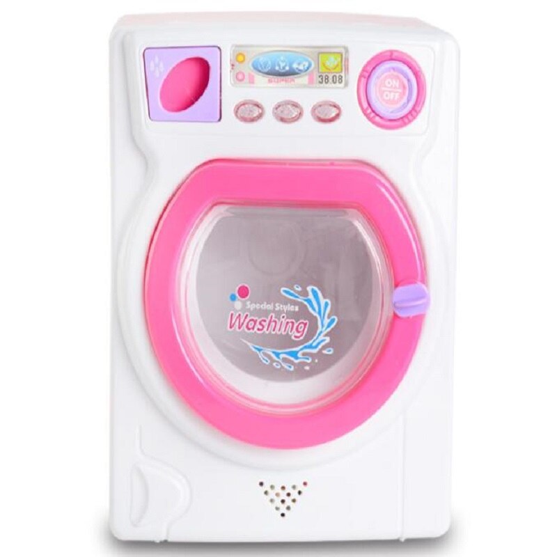 Mini playhouse toys Small appliance washing machine Can add water Simulation drum washing machine model toy: Default Title