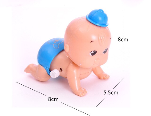 1Pcs Boy Girl Wind up Crawling Crawl Clockwork Toy Doll Kid Party For Baby