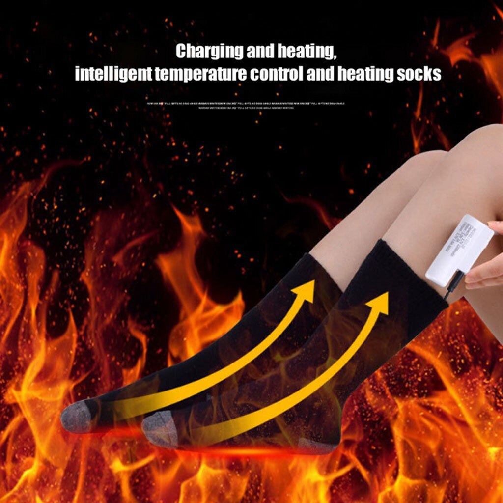 Heated Socks - USB Rechargeable Winter Warm Skiing Thermal Electric Socks for Women