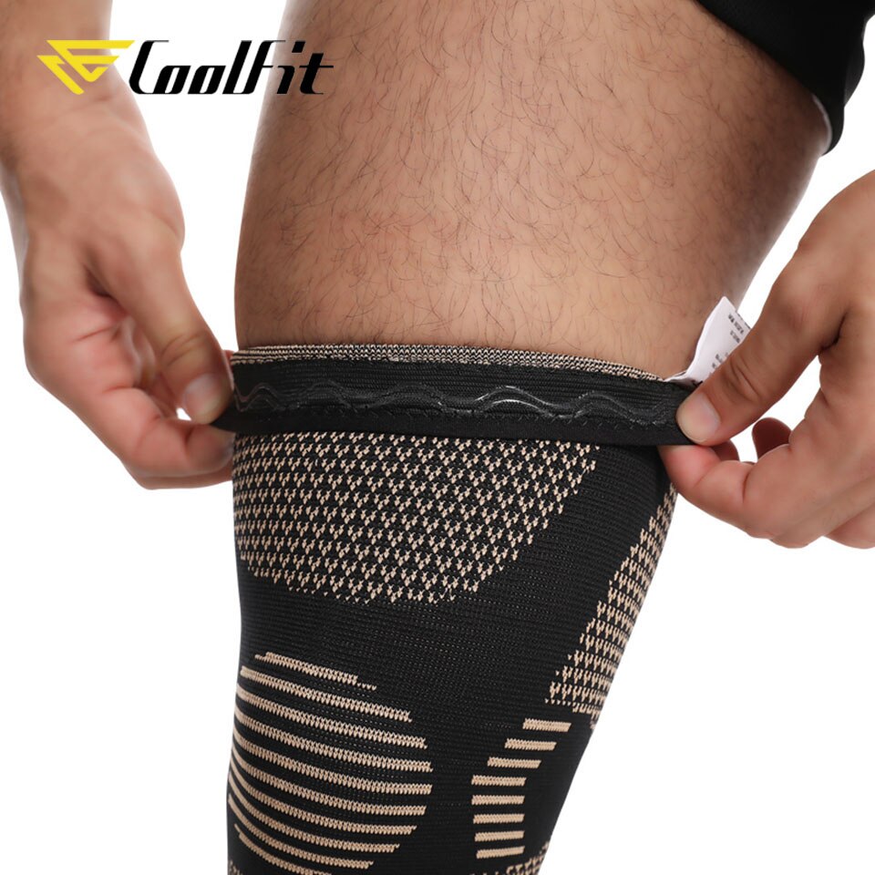 CoolFit-rodilleras elásticas de cobre antideslizantes, rodillera deportiva para Fitness, equipo de Fitness, rótula para correr, soporte de baloncesto, 1 ud.