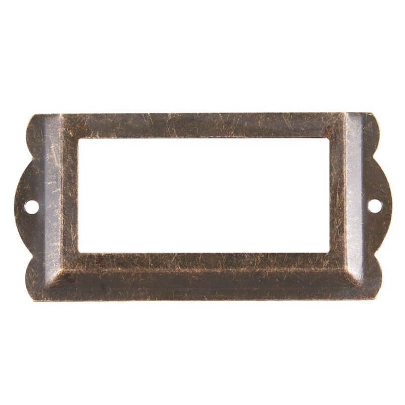 Office File Drawer Tag Label Holder 85mm x 42mm 4 Pcs Bronze Tone: Default Title