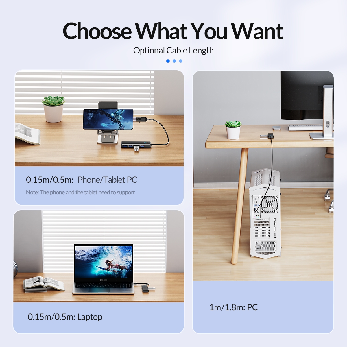 ORICO Concentrador tipo C concentrador USB 3.0 divisor de 4 puertos adaptador de concentrador USB base de expansión adaptador OTG ultrafino para PC accesorios de computadora