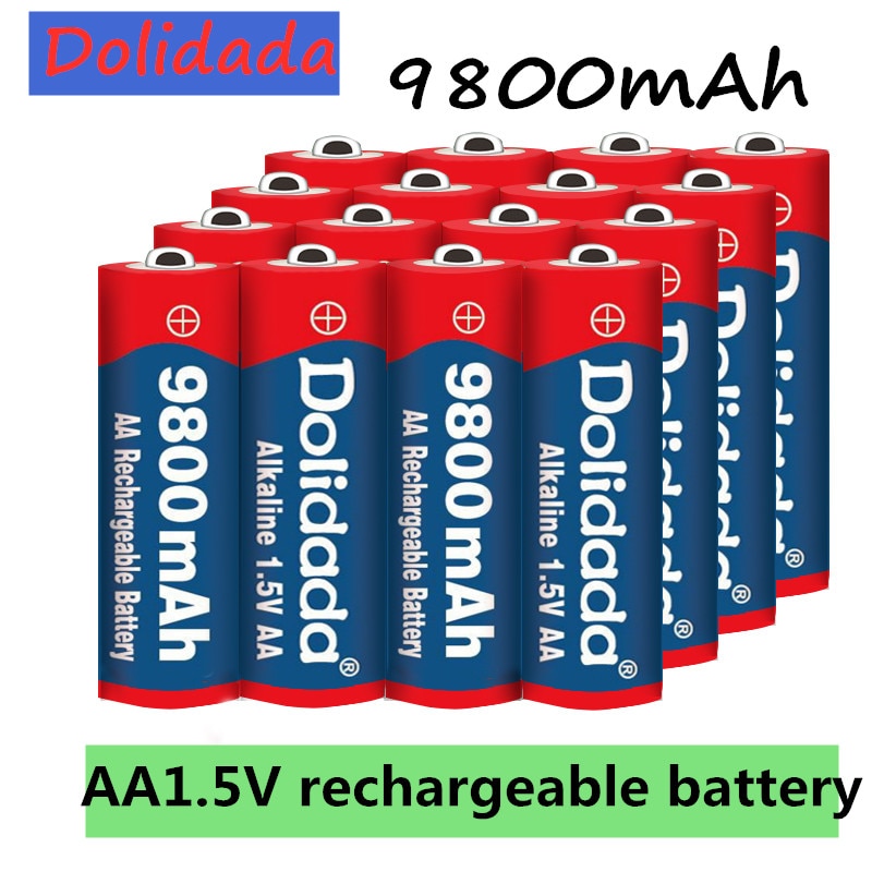AA 1.5V 9800 MAH rechargeable battery Rechargeable Alcalinas drummey +1pcs 4-cell battery charger