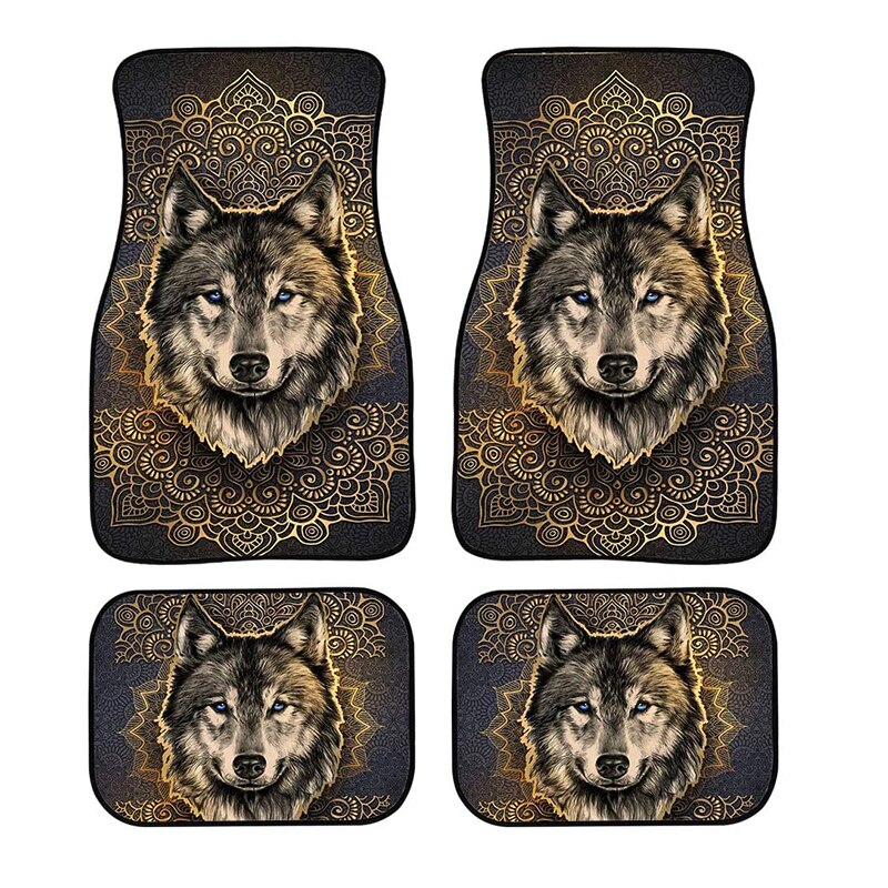 Aimaao Wolf-alfombrillas automotrices para mujer, coche, camión, SUV, ajuste Universal, para asientos delanteros y traseros, para VW y Toyota: wolf6