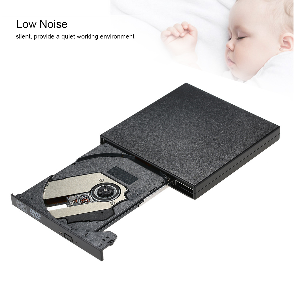 USB 2.0 Portable Slim External DVD-RW/CD-RW Optical Disc Drive Reader Writer Player with Combo CD-RW Burner for Laptop Desktop