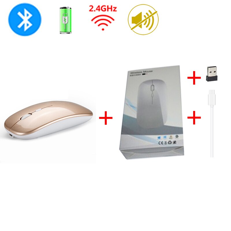 Silent Dual Mode Wireless Mouse Bluetooth 5.0 Wireless Mice For PC Laptop Desktop Mouse Computer Peripherals: 03