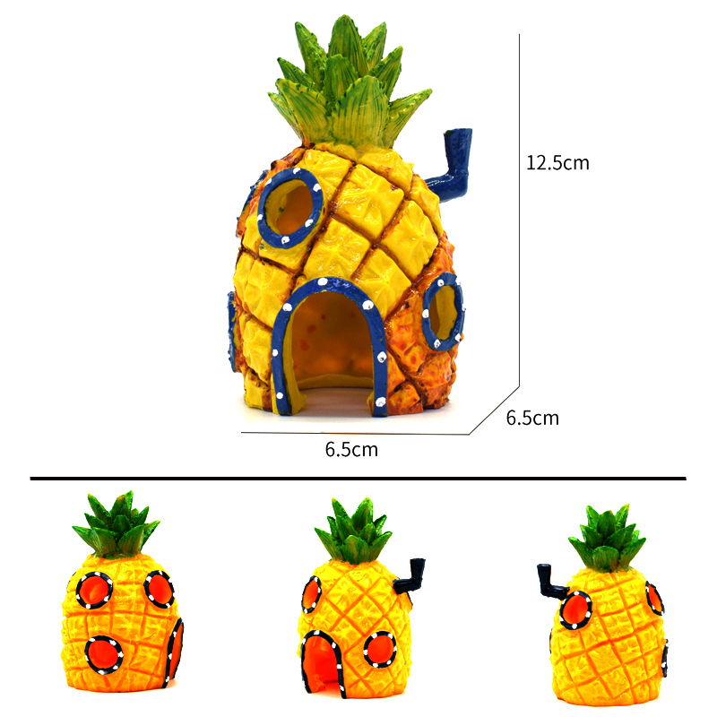 Aquarium Decoratie Landschapsarchitectuur Accessoires Aquarium Aquarium Decoratie Stripfiguur Ananas Huis Decoratie: brons
