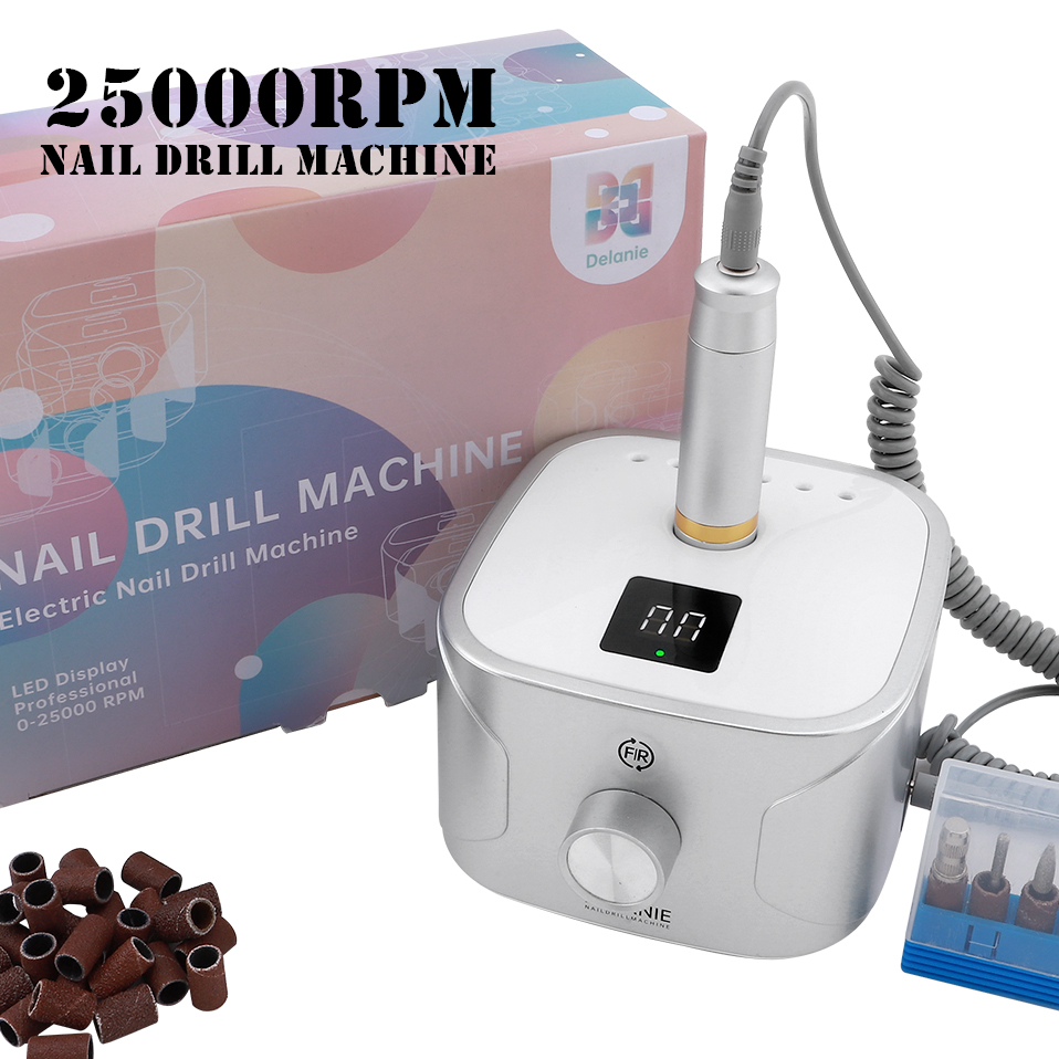 Nail Drill 25000Rpm Met Boren Opslag Voor Manicure Acryl Nail Gel Polijstmachine Professionele Nail Boor Pen Apparaat Bestanden