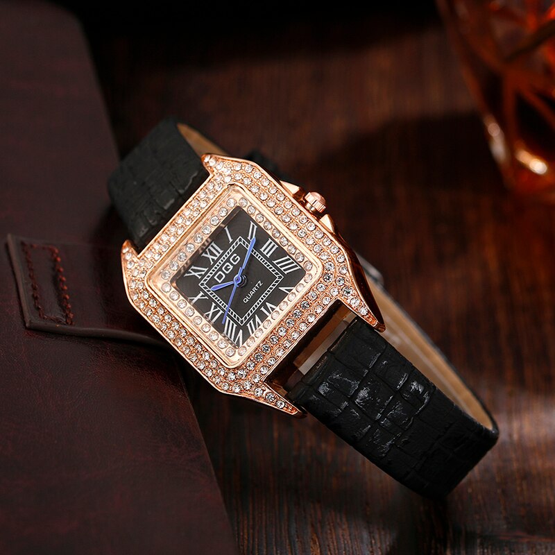 W nowy plac owalny damski zegarek rzymski Gypsophila moda kwarc osobowości diament w stylu retro prosty zegarek