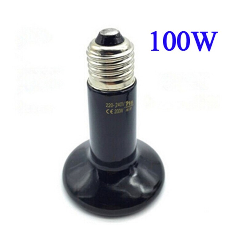 Lámpara de calefacción de cerámica para mascotas, 9 productos, pollito, Tortuga, lagarto, Araña, erizo, calentador de reptiles, 25W-200W,: 100W