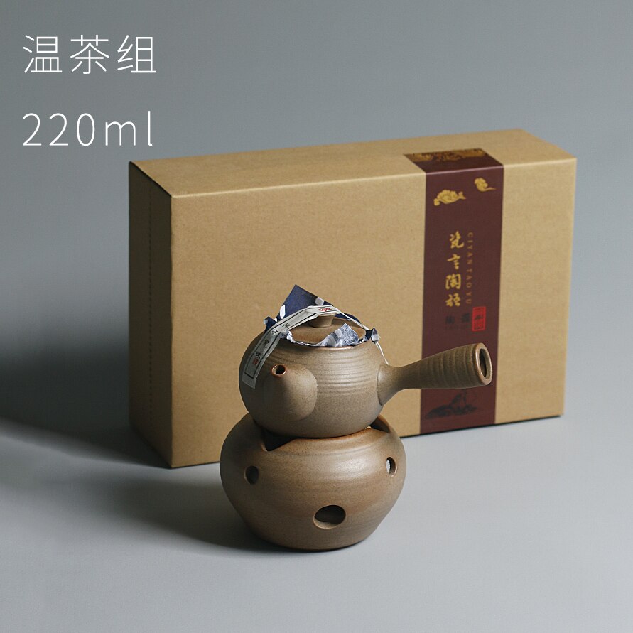 Tea Pot Alcohol Lamp Teapot Black Tea Temperature Tea Furnace Non-slip Anti-scald Ceramics Side Hold Kettle: group alcohol lamp
