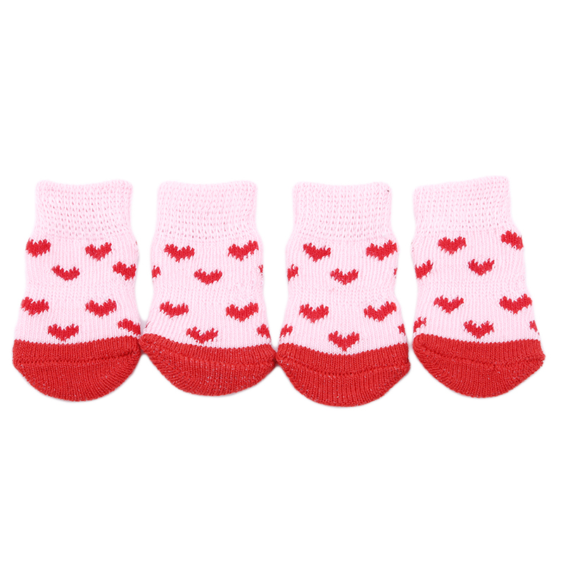Pet Dog Puppy Cat Shoes Slippers Non-Slip Socks Pet Cute Indoor for Small Dogs Cats Snow Boots Socks pet supplies: pink S