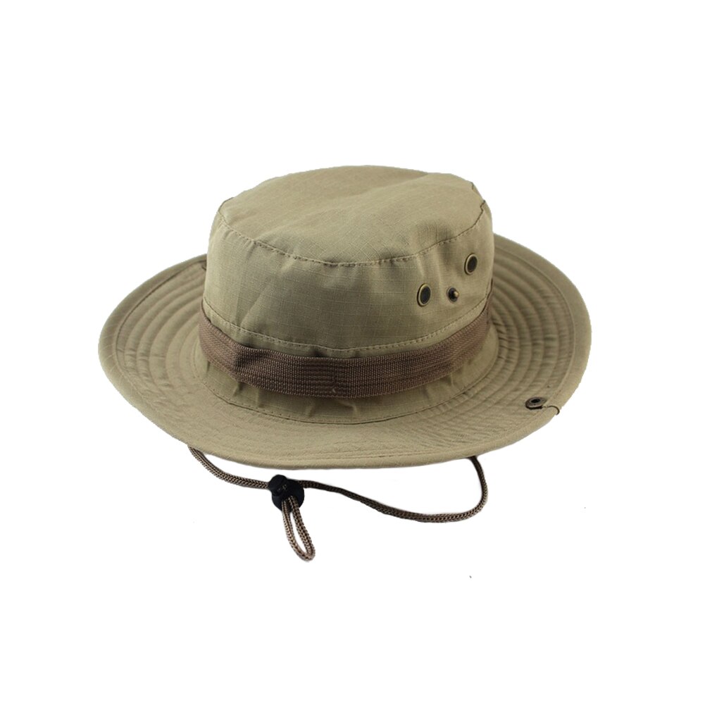 Sommer camo fisker afslappet spand camping vandreture rejser fiskeri bjergbestigning sombrero solskærm bonnie hat til kvinder mænd: Kaki