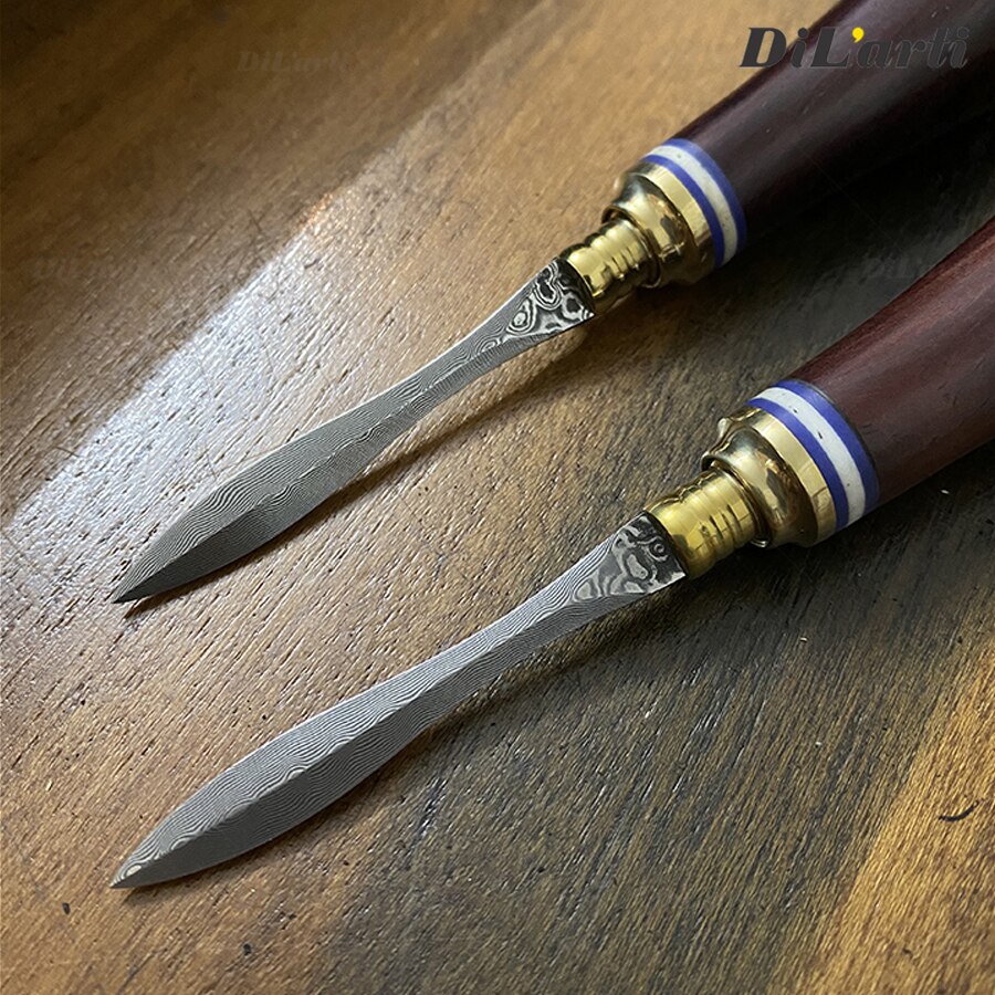 Damascus Dalbergia Louvelii Waardevolle Massief Houten Handvat Thee Knifetea Kegel Thee Schop Kan Winkel Verborgen Theeceremonie Accessoires