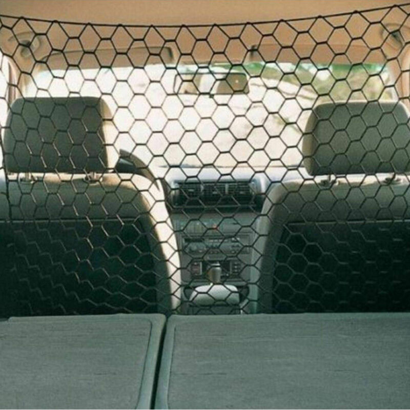 Universal Pet Safety Mesh Net Car Suv Van Trunk Seat Mesh Dog Barrier Travel Dogs Black Protecter