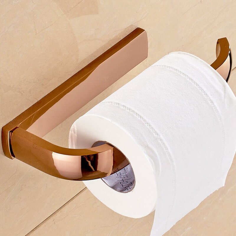 Dobbelte håndklædestænger i rosaguld, badeværelseshåndklædering, vægmonteret, badeværelsestilbehør, håndklædestativ, håndklædering, toiletbørste, sæbeholder