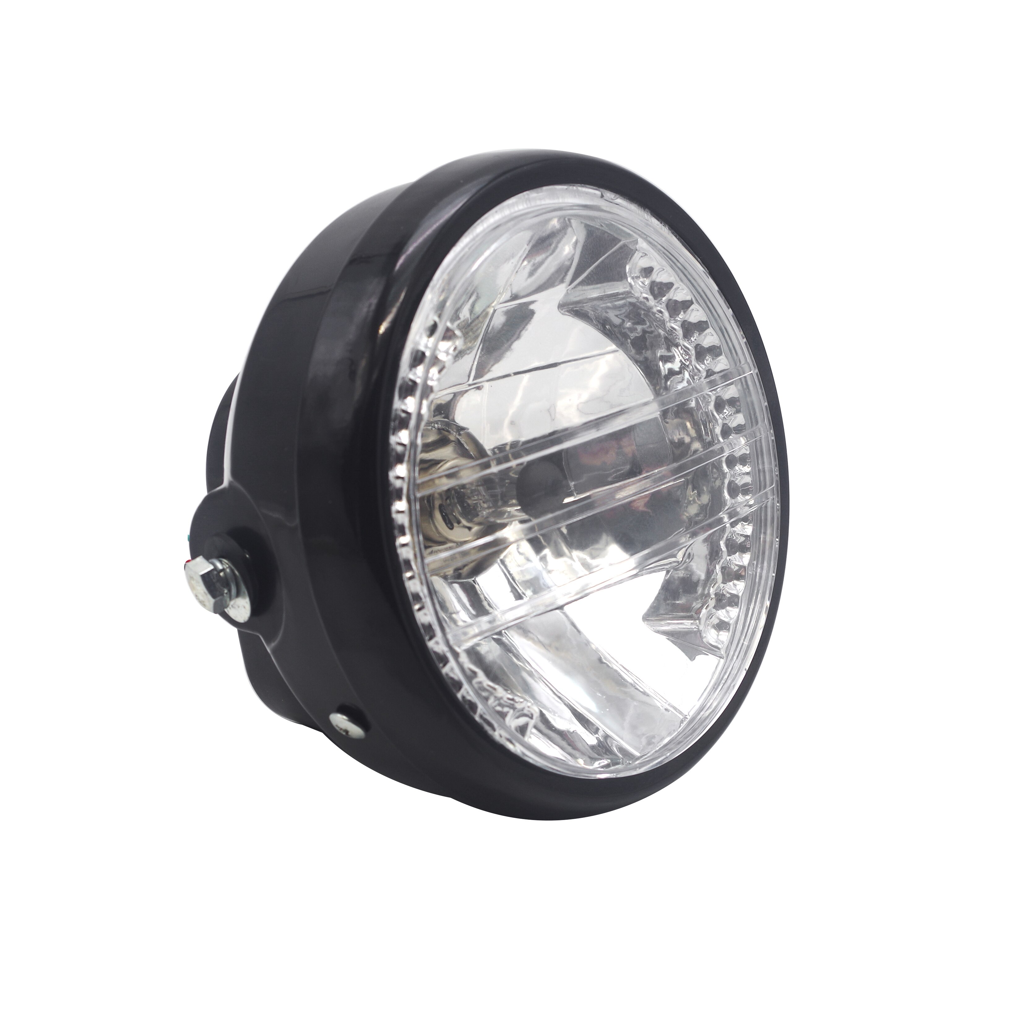 Faro de carreras redondo para motocicleta tipo café, 7 pulgadas, luz LED de intermitente para Moto, yamaha ybr 125, kawasaki vulcan 900, hornet