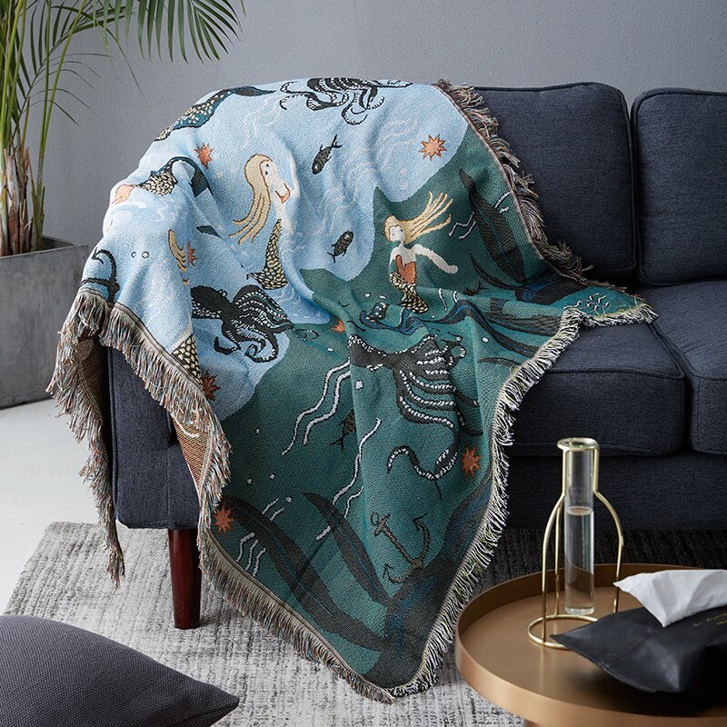 Nordic throw teppe sofa havfrue fly reiseteppe for seng stue teppe teppe sofa teppe dekke sengeteppe