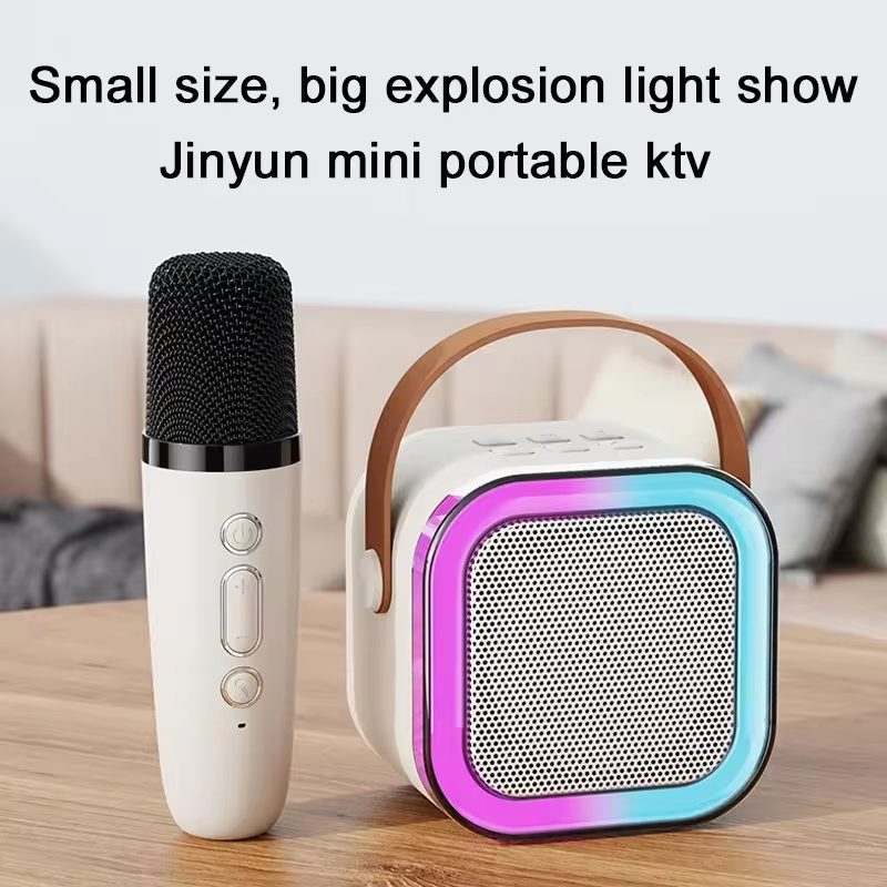 Draadloze Karaoke Speaker Bluetooth Microfoon K12 Home KTV Karaoke Machine RGB Licht Draagbare Mini Bluetooth Speaker