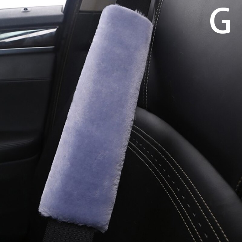 2pcs Soft Car Seatbelt Cover Sheepskin Seat Belt Pillow Pad Seat Belt Safety Strap Cover Shoulder Pads For Bag Car Accessories: G