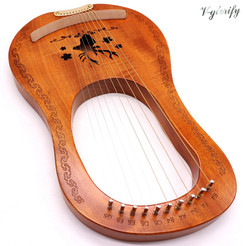 Lier Harp 10 String Houten Metalen Snaren Kleine Harp Okoume Hout String Instrument Met Stemsleutel Reinigingsdoekje Voor Beginner