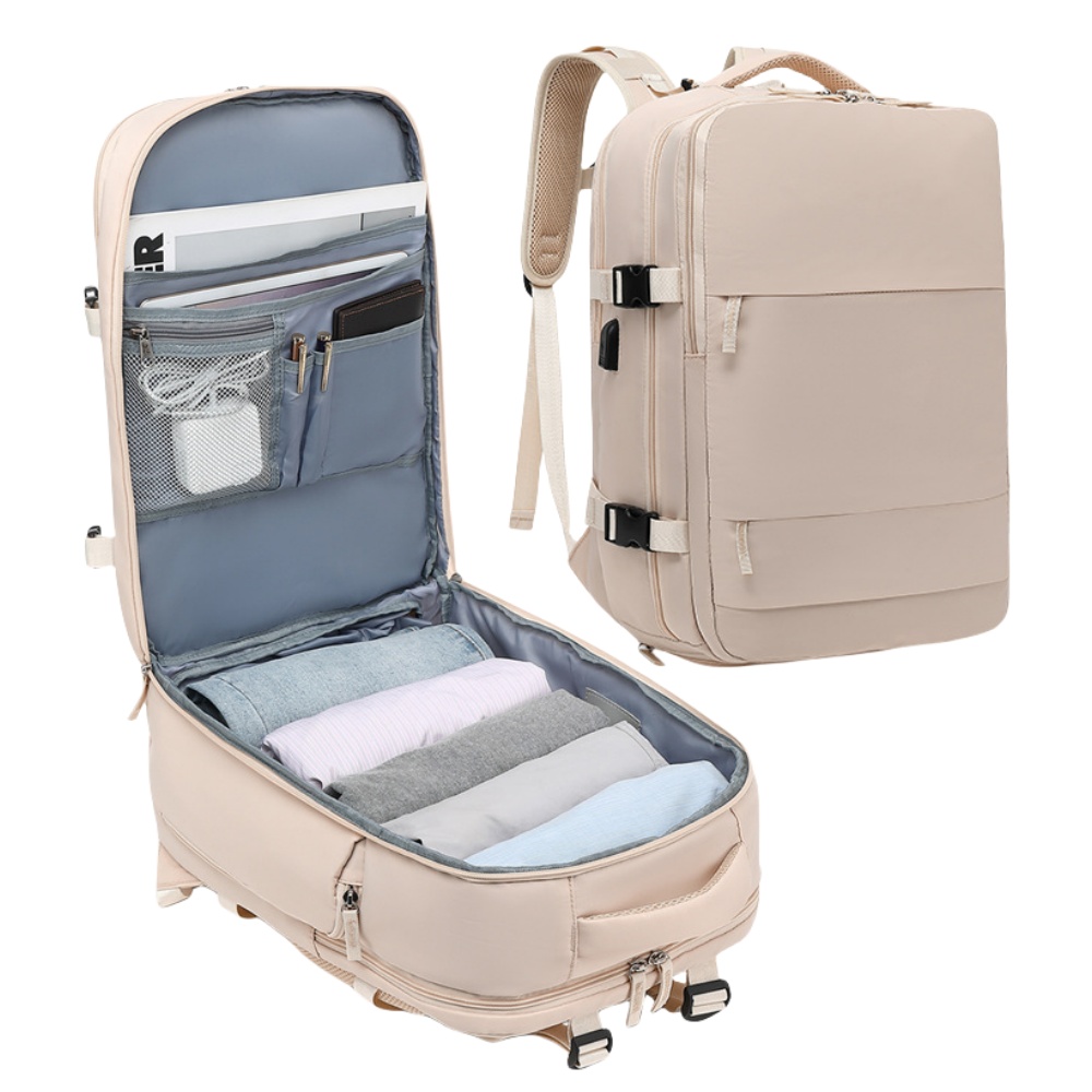 Cabin Bag 45x36x20 Backpack, 40x20x25 Ryanair Carry-Ons, Women/Men Aeroplane Travel Backpack, Cabin Size Laptop Backpack: Silver