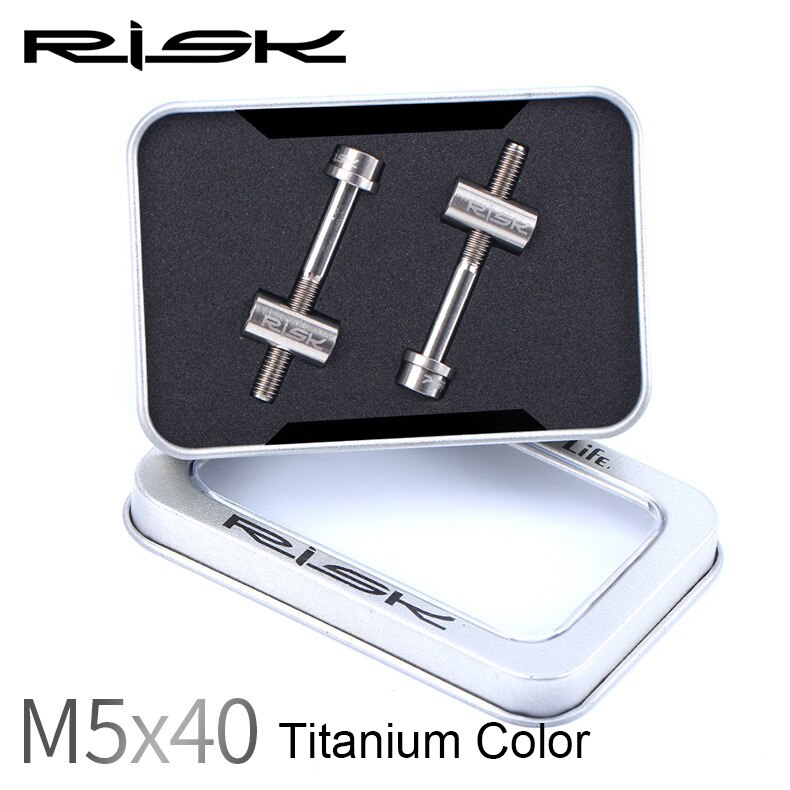 Parafusos e porcas de assento m5x30/40mm, liga de titânio para porcas e parafusos de bicicleta, 2 peças: M5X40 Ti