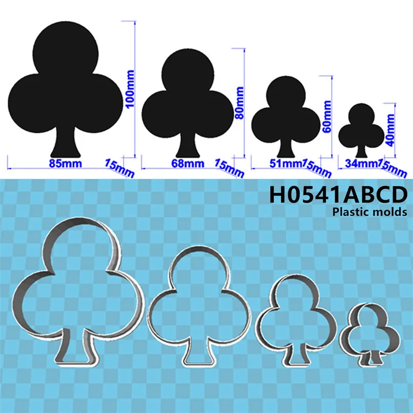 Cartoon Playing Card King,Spades Hearts Clubs Diamonds,Plastic Mold,Cake Fondant Tools,Cookie Sushi and Fruits Cutters: grey
