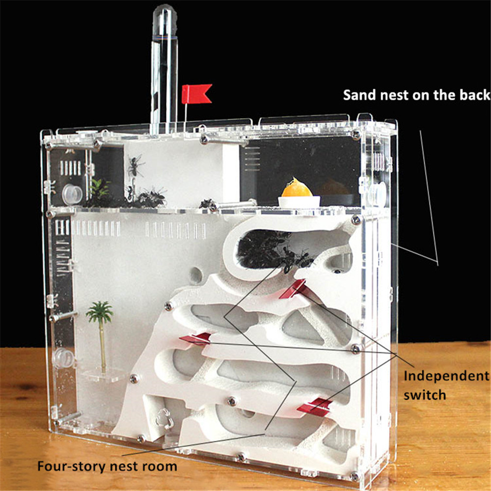 Expandable Ant Castle Four-story Ant Farm Room Double-sided Pet Workshop Sand Castle Home Kingdom Sand Soil Nest Queen Ant