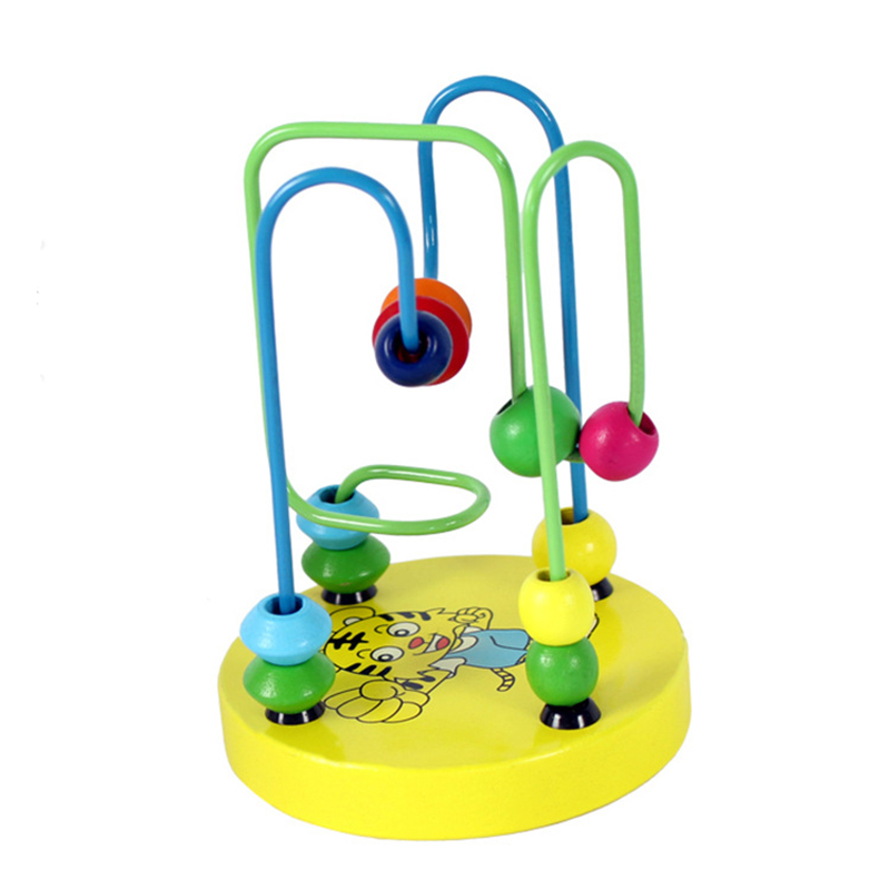 Bambini Montessori Matematica Giocattoli di Piccole Dimensioni In Legno Cerchi Bead Wire Maze Roller Coaster di Attività In Età Prescolare Bambino Apprendimento Giocattolo Educativo: tiger-TJ205C