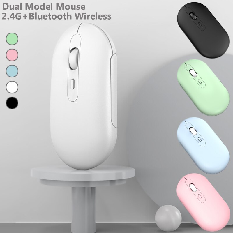 Dual Model 2.4G Bluetooth Silent Wireless Mouse Rechargeable Gaming Wireless Ergonomic Magic Mouse For PC Gamer Computer Laptop