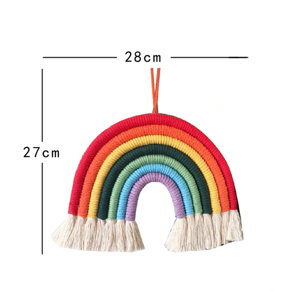 Bébé chambre décoration bricolage corde arc-en-ciel jouet tenture murale nordique tissé à la main arc-en-ciel ornements bébé chambre décor Photo accessoires