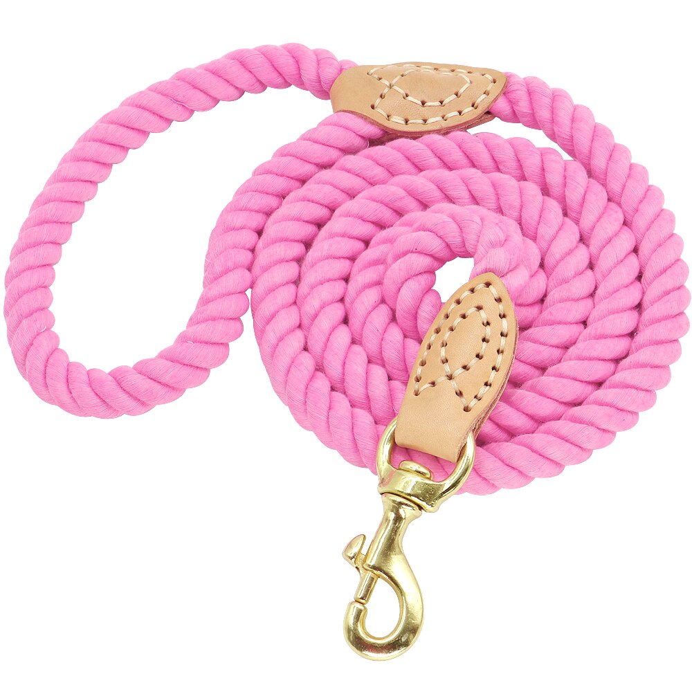 4 farben dauerhaft Nylon Hund Leine Haustier Welpe Wandern Ausbildung Hund Leine Blei Hunde Leinen Gurt Gürtel Baumwolle Traktion Seil 5ft Lange: Rosa