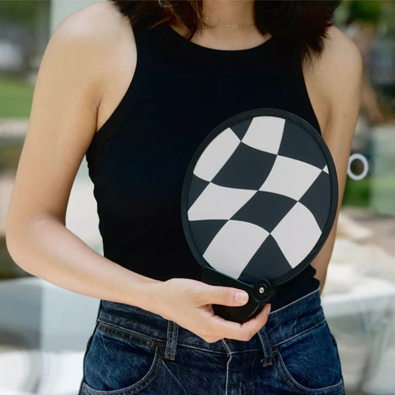 Draagbare draagbare opvouwbare ventilator met opbergtas, compact en draagbaar, geschikt voor buitenactiviteiten in de zomer voor reizen in de zomer