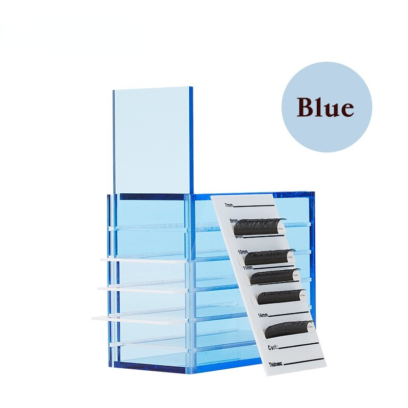 Eyelash Storage Box 5 Layers Acrylic Pallet Lash Holder For Eyelash Extension Individual lash Volume Display Stand Tools Makeup: blue