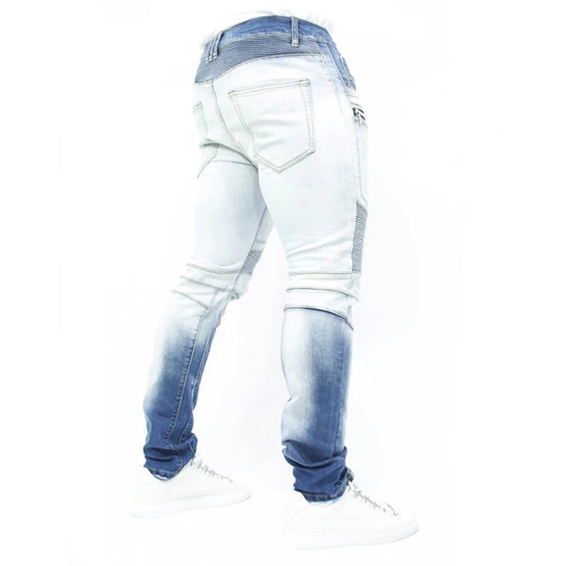 5xl 4xl Plus size Men Jeans Denim Pants Autumn Slim Bottoms Pant Male Patchwork Denim Jeans Pencil Trousers Mens clothing