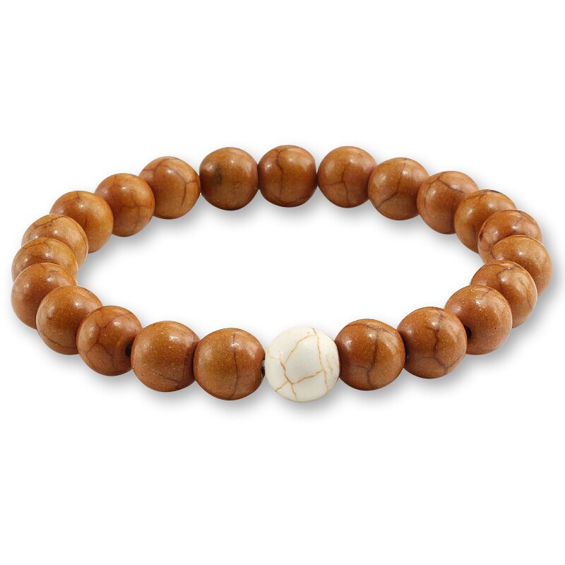 Neue Klassische Naturstein Perlen Männer Strang Armbinde Femme Ethnische Handgemachte Perle Buddha Armbänder & Armreifen Schmuck Mujer Pulseras: Kaffee