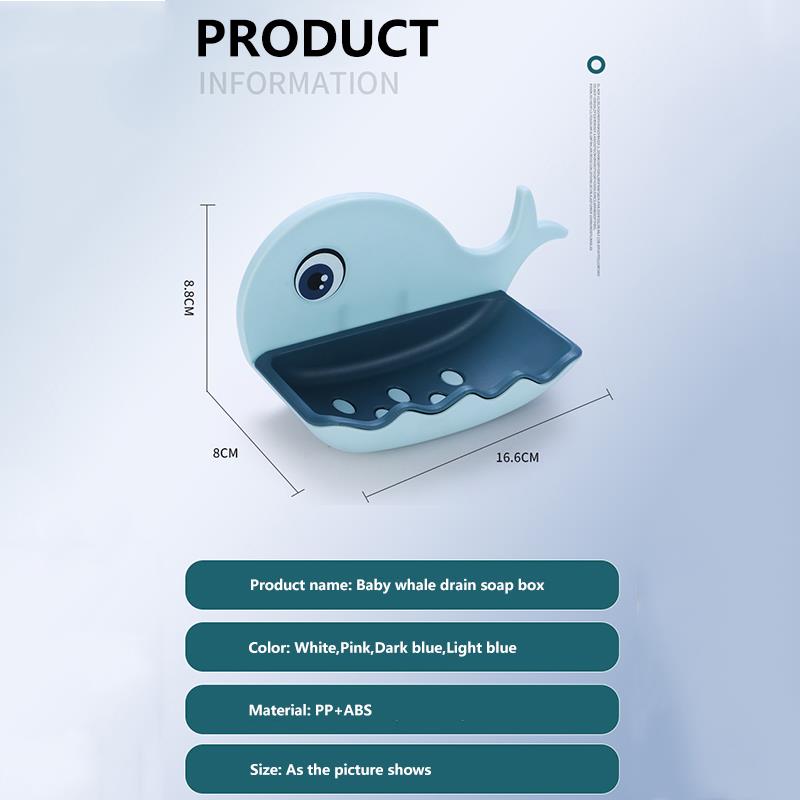 Forma de ballena de la caja de jabón de baño jabón plato bandeja de placa de almacenamiento de baño jabón funda, soporte de baño Baño Gadgets