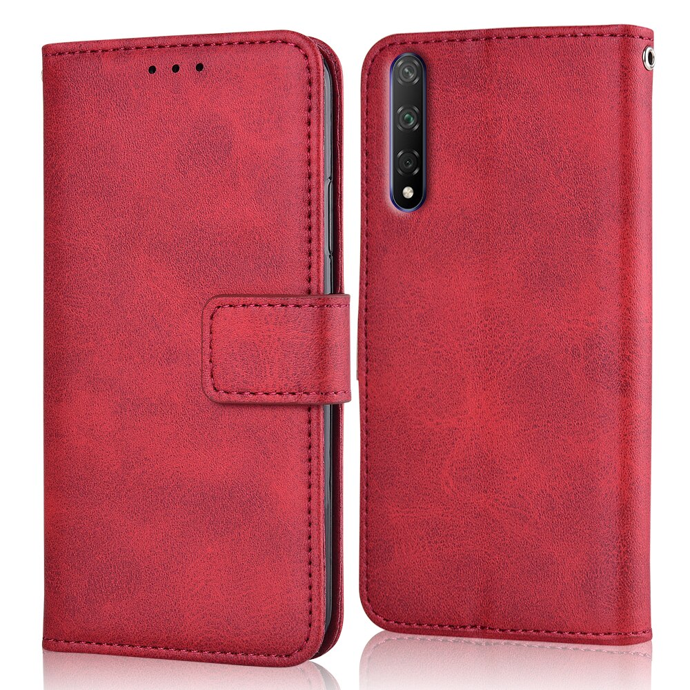 Voor Huawei Honor 20 S 6.15 ''Case Voor Op Huawei 20 S Coque Luxe Stand Wallet Case Voor Huawei honor 20 S 6.26 ''Flip Cover Case: Honor 20S 6.15 inch / niu-Red