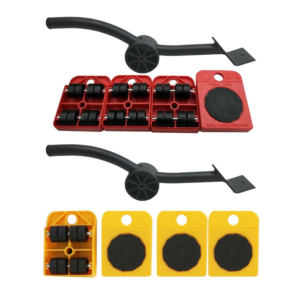 Home Trolley Lift And Move Slides Kit Easily System For Heavy Furniture 4 PC Rollers & 1PC Furniture Lifter Mover Transport set