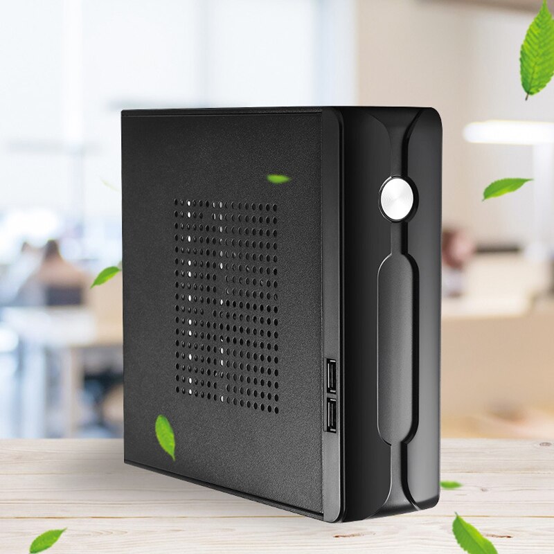Desktop voeding gaming htpc host office home 2.0 usb mini itx met radiatorgat computerbehuizing praktische horizontale behuizing
