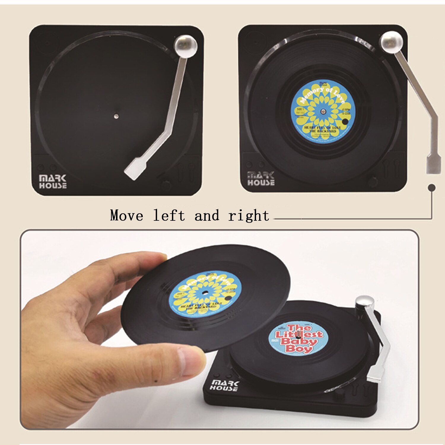 6 Pcs Retro Onderzetters Vinyl Cd Fun Drinken Koffie Onderzetters Speler Houder Desktop Bescherming Hittebestendige Anti-Slip Mat home Decor onderzetters onderzetter coaster coasters marmer onderzetter bekerhouder kers