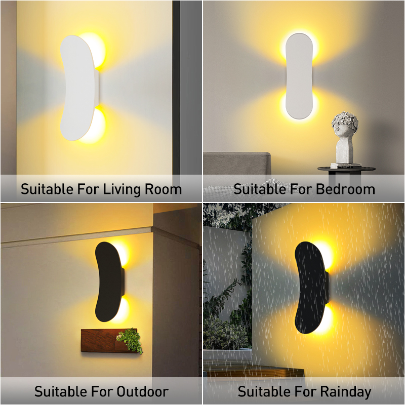 Outdoor Waterdichte LED Wandlamp 10W Nordic Energiebesparende Aluminium Indoor Nachtlampje voor Tuin Binnenplaats Gang AC85-265V