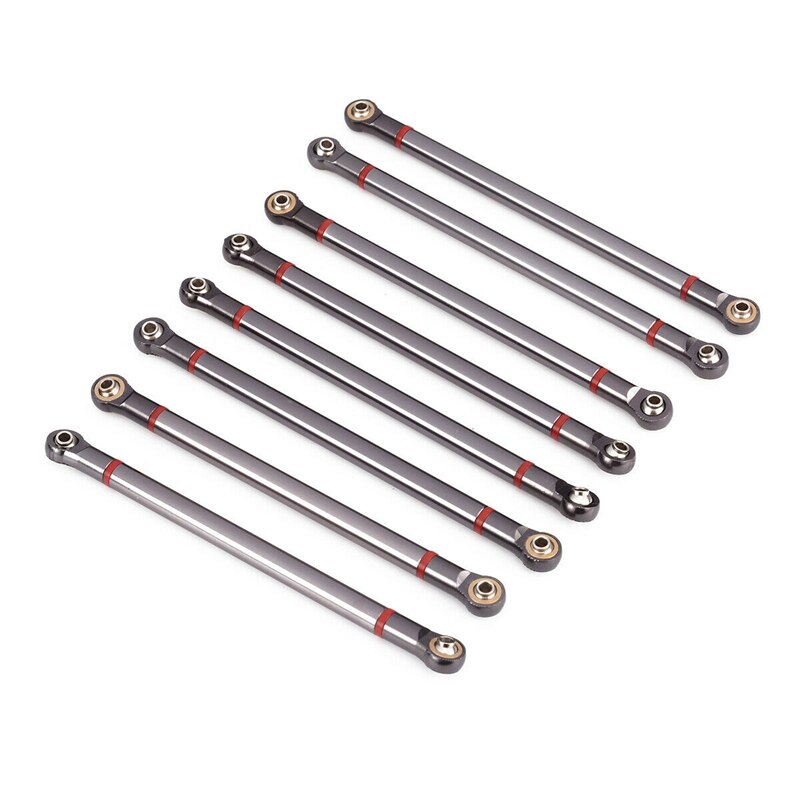 8 stuks wielbasisverbindingsstangen van aluminiumlegering, 31m voor 1/10 rc crawler-axiale scx 10
