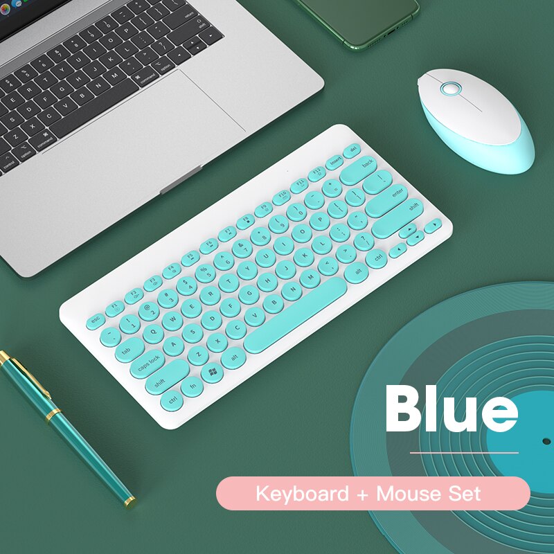 Cute Keyboards Pc Gaming Mouse and Keyboard Bundle Portable Girl Pink Keyboards for Laptop Notebook Computer Accessories: Blue Keyboards Mouse
