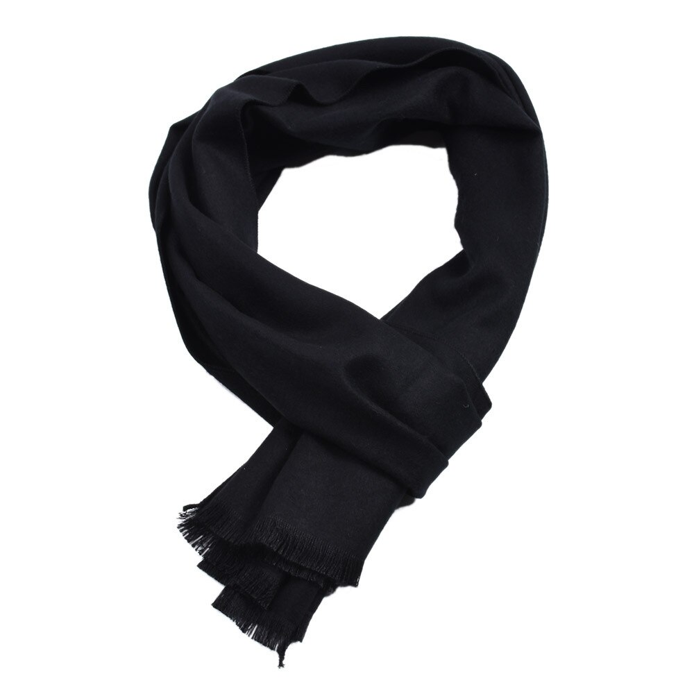 hommes couleur unie écharpe en cachemire hiver épaissir Pashmina châle homme noir gris écharpes décontracté gland Foulard Bufanda: 3