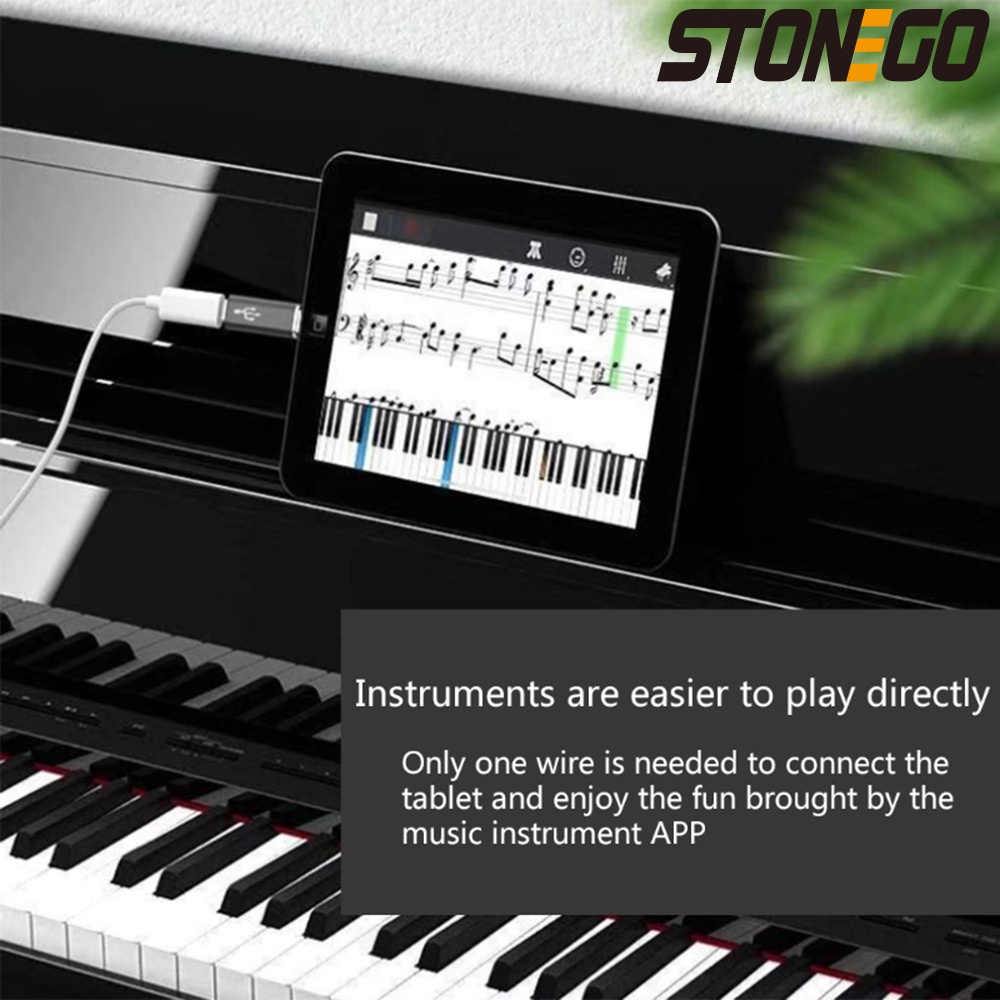 STONEGO Multifunktionaler Typ-C-zu-USB-Konverter aus Aluminiumlegierung für elektronisches Musikinstrument, Laptop, Drucker